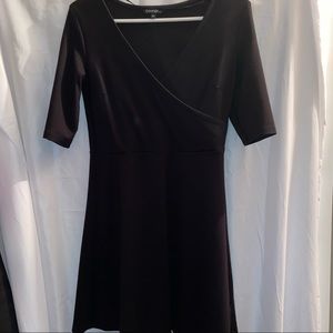 Little black dress with wrap top with half sleeves size small